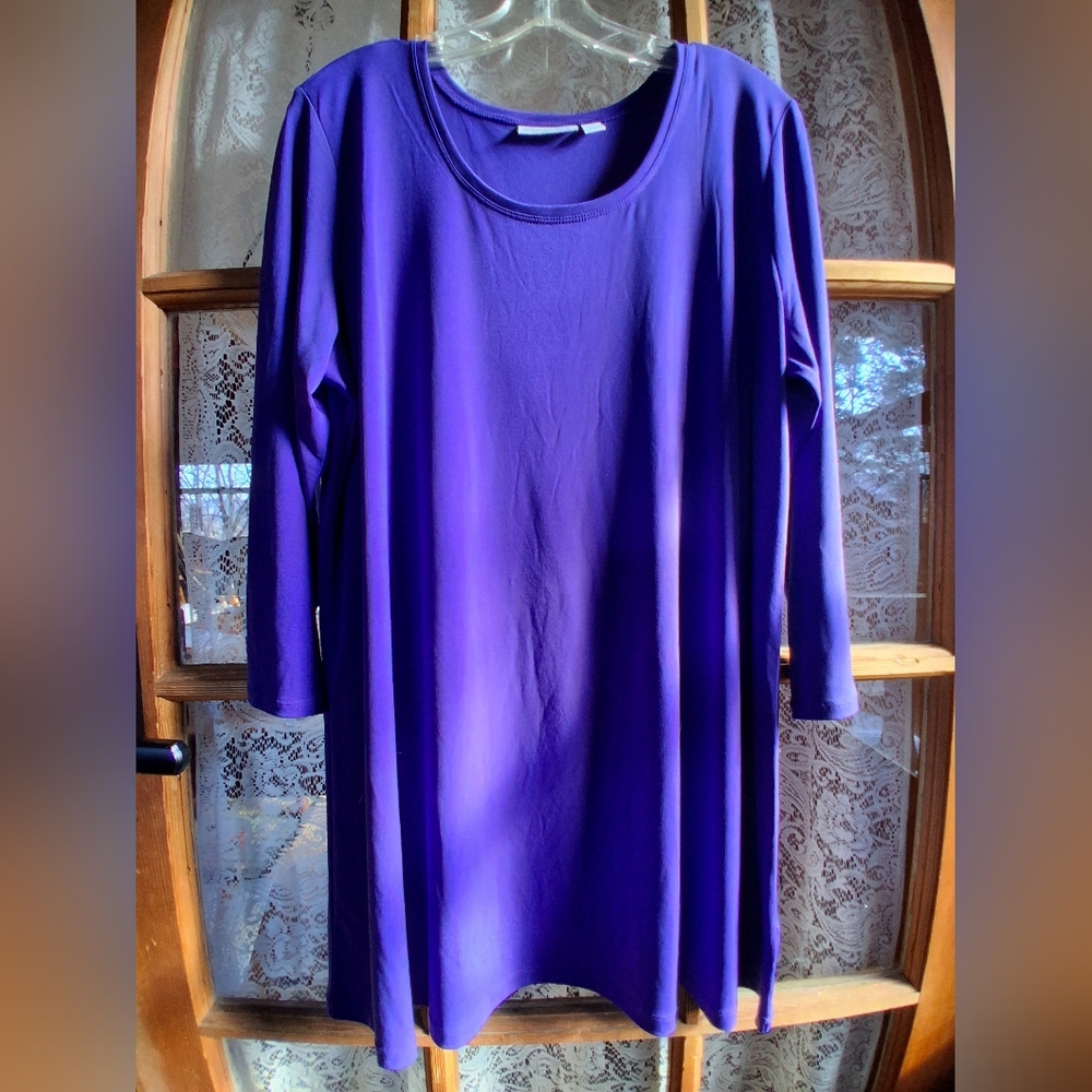 Susan Graver 3/4 Sleeve Scoop Neck Tunic